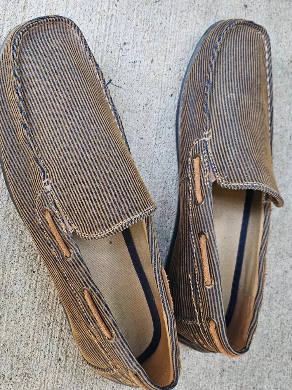 Mens GBX 10.5 Casual Deck Shoe Canvas style Brown